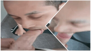 Ek chalu twink apne juicy lips se daddy ka bada cock chus raha hai
