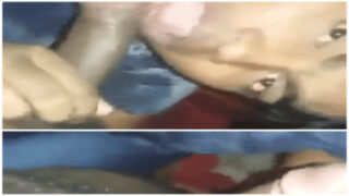 Ek cute aur horny twink bada, black, aur hairy cock chus raha hai.