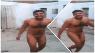 Ek dum ripped aur horny banda rooftop pe hilraha hai.