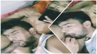 Ek homosexual slut apne lover ka cock lollipop ki tarah kha raha hai.