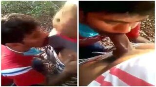 Gaaon ka launda, bada lund muh mein leke, stuffed hai dum se.